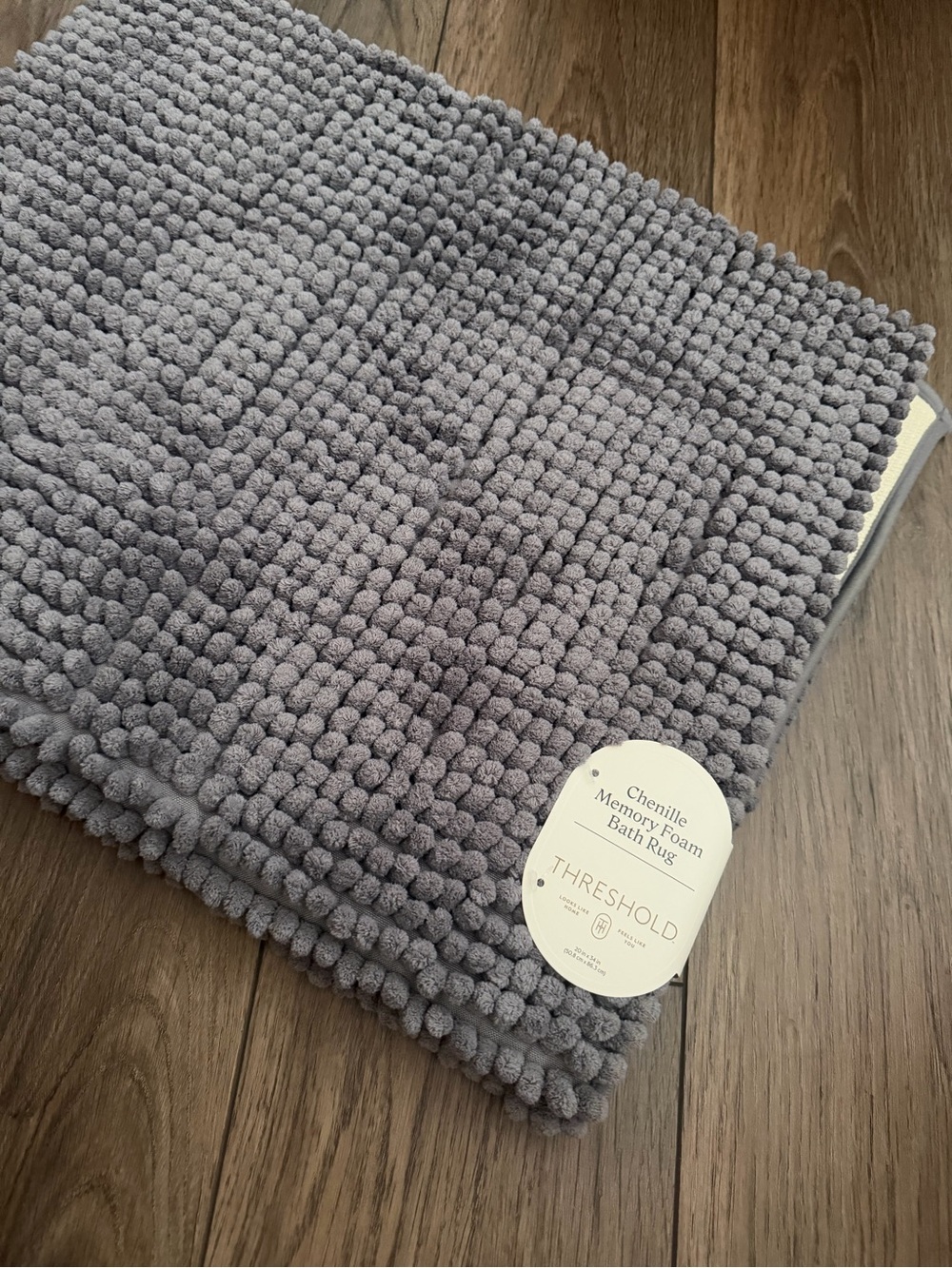 Threshold Plush Chenille Memory Foam Bath Mat - Gray